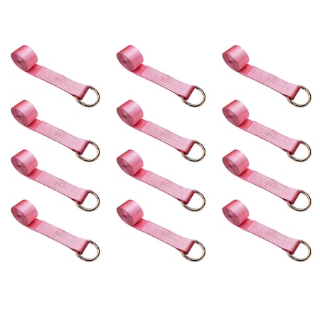 Tie 4 Safe 2" x 10' Lasso Strap w/ D Ring Auto Tie Down Wheel Lift Tow Truck Trailer, 12PK TWS21-510-W27-PK-C-12